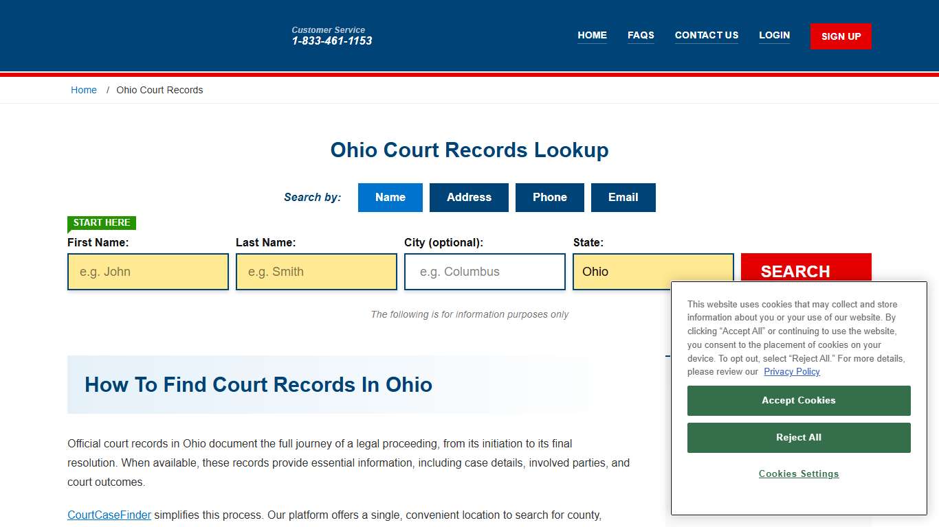 Ohio Court Records Lookup - OH Court Case Search